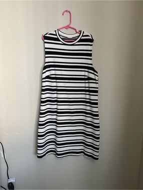 Garage Black and White Striped Sleeveless Mini Dress